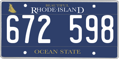RI license plate 672598