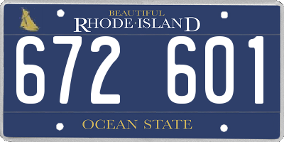 RI license plate 672601