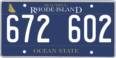 RI license plate 672602
