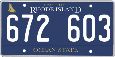 RI license plate 672603