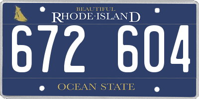 RI license plate 672604