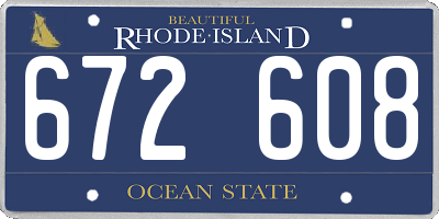 RI license plate 672608