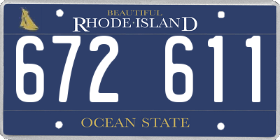 RI license plate 672611