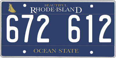 RI license plate 672612