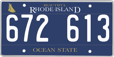 RI license plate 672613