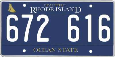 RI license plate 672616