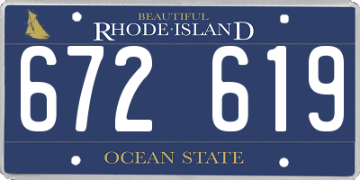 RI license plate 672619