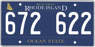 RI license plate 672622