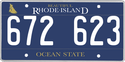 RI license plate 672623