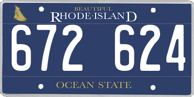 RI license plate 672624