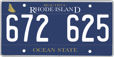 RI license plate 672625