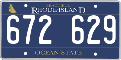 RI license plate 672629