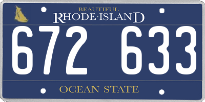 RI license plate 672633