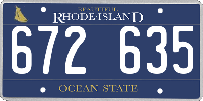 RI license plate 672635