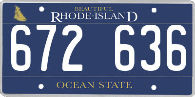 RI license plate 672636