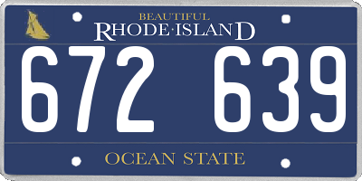 RI license plate 672639