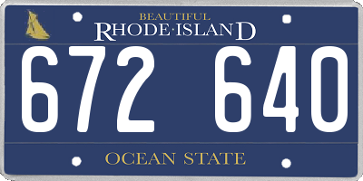 RI license plate 672640