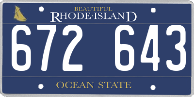 RI license plate 672643