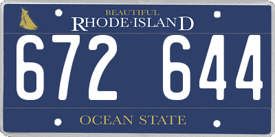 RI license plate 672644