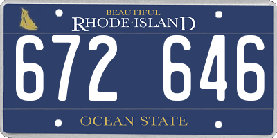 RI license plate 672646