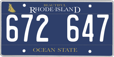 RI license plate 672647
