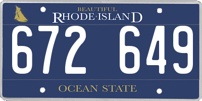 RI license plate 672649