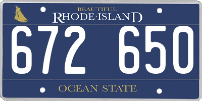 RI license plate 672650
