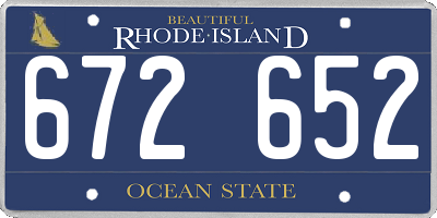 RI license plate 672652