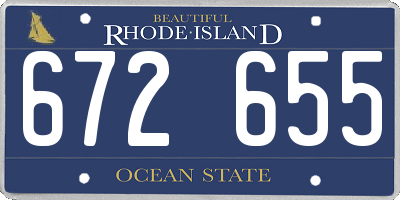 RI license plate 672655