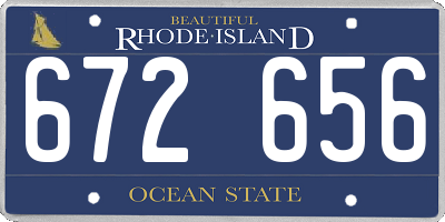 RI license plate 672656