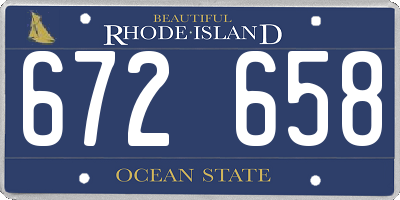 RI license plate 672658
