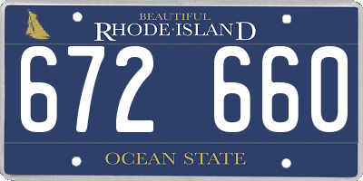 RI license plate 672660