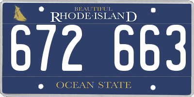 RI license plate 672663