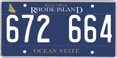 RI license plate 672664