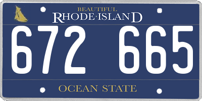 RI license plate 672665