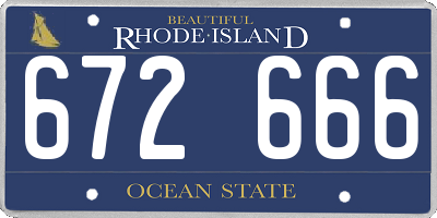 RI license plate 672666