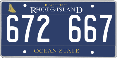 RI license plate 672667