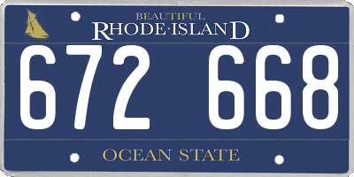 RI license plate 672668