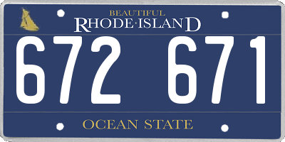 RI license plate 672671