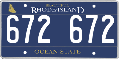 RI license plate 672672
