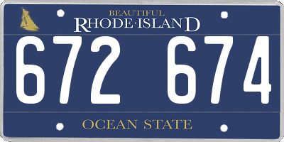 RI license plate 672674