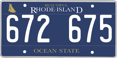 RI license plate 672675