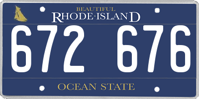 RI license plate 672676