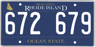 RI license plate 672679