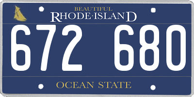 RI license plate 672680