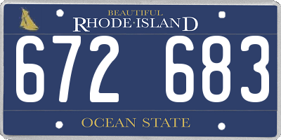 RI license plate 672683