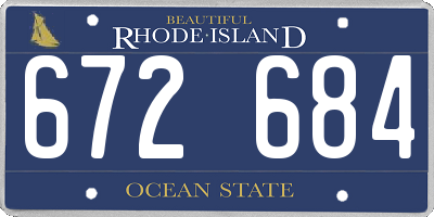 RI license plate 672684