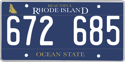 RI license plate 672685