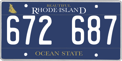 RI license plate 672687