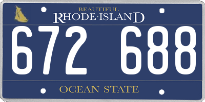 RI license plate 672688